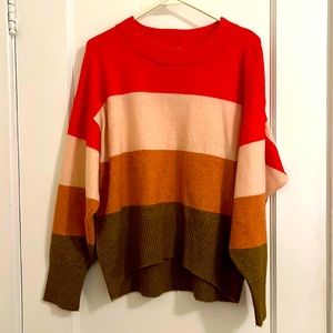 Multi-colored striped sweater. Worn once. Size S